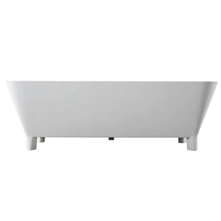 Freestanding Tub Scofield 67 Inch Matte White Oval Resin with Feet No Faucet Holes Rolled Rim - Frankwebs