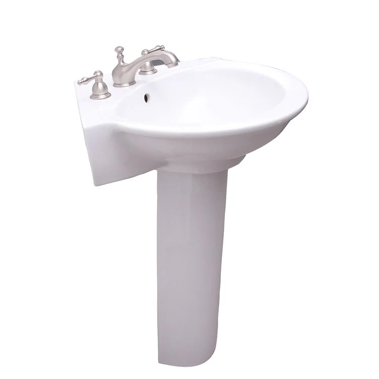 Pedestal Lavatory Evolution Widespread White Oval - Frankwebs