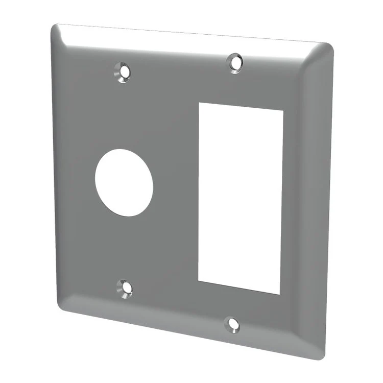 Faceplate Jeeves Double Gang 4-1/2 x 4-1/2 Inch Brushed Stainless for Hardwire Towel Warmer - Frankwebs