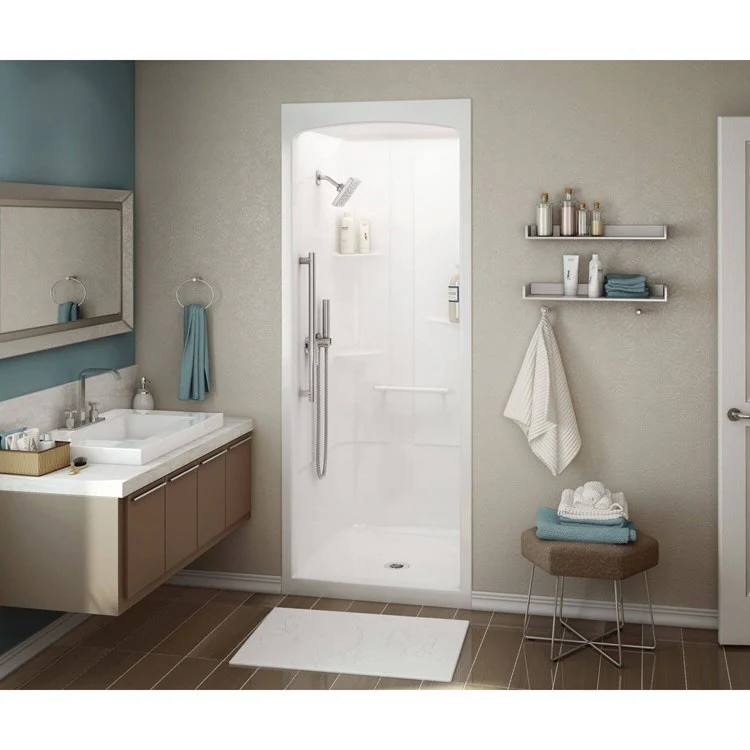 Shower Allia Square White 36 x 36 x 88 Inch Acrylic No Seat Center Drain 36 Inch - Frankwebs