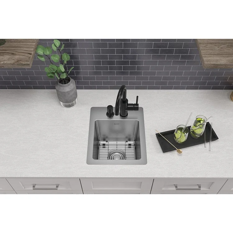 Sink Kit Crosstown Dual Mount 13 x 16 Inch Single Bowl 2 Hole Polished Satin Bottom Grid - Frankwebs