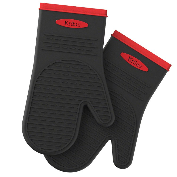 Heat-Resistant 100% Food-Safe Silicone Non-Slip Oven Mitts Pack of 2 - Frankwebs