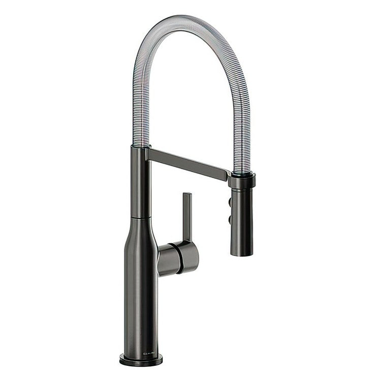 Kitchen Faucet Avado Deck Mount 1 Forward Only Lever ADA Black Stainless/Chrome Semi-Pro 1 Hole Spout Height 20-1/16 Inch - Frankwebs