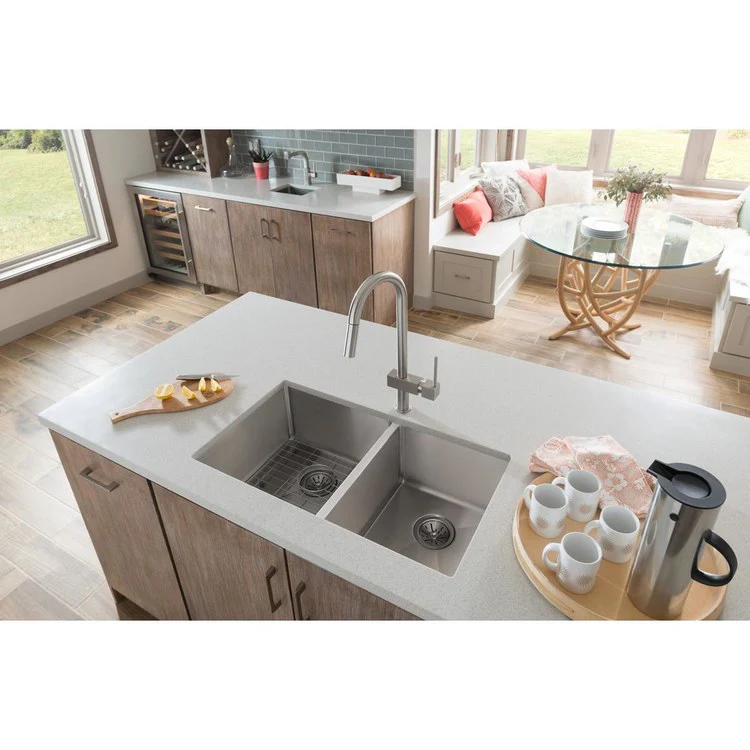 Kitchen Faucet Avado Deck Mount 1 Lever ADA Brushed Nickel Pull Down Spray 1 Hole Spout Height 18-7/8 Inch - Frankwebs