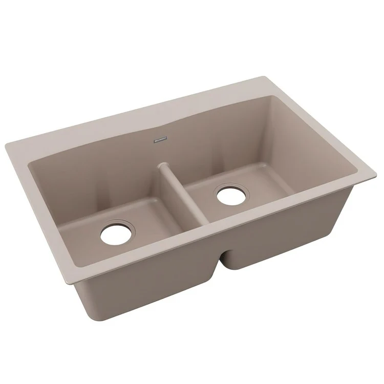 Kitchen Sink Quartz Classic 33 x 22 Inch Double Bowl Equal with Aqua Divide Bisque Drop-In - Frankwebs