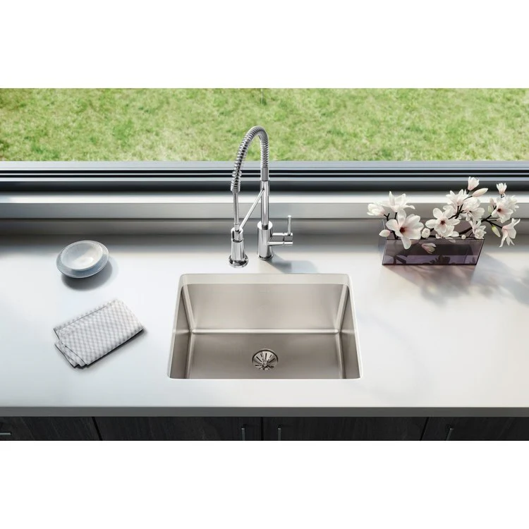 Kitchen Sink Lustertone Iconix 23.5 x 18.25 Inch Single Bowl with Perfect Drain Luminous Satin Undermount - Frankwebs