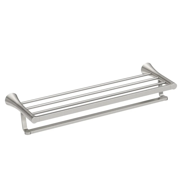 Towel Shelf JASE with Towel Rack Brushed Nickel 24 Inch Zinc - Frankwebs