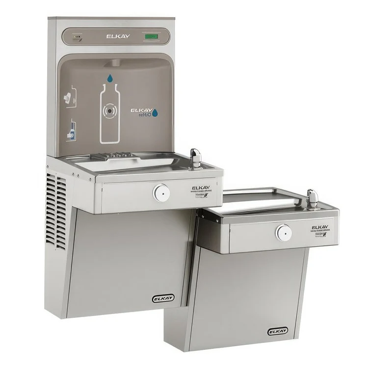 EZH2O Bottle Filling Station with Bi-Level High-Efficiency Vandal-Resistant Refrigerated Cooler - Frankwebs