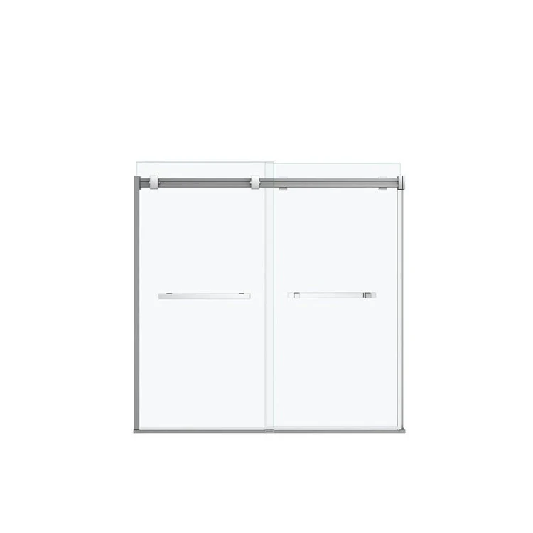 Shower Door Duel Sliding 59L x 55-1/2H Inch Chrome Clear 5/16 Inch 55 to 59x55-1/2 Inch - Frankwebs