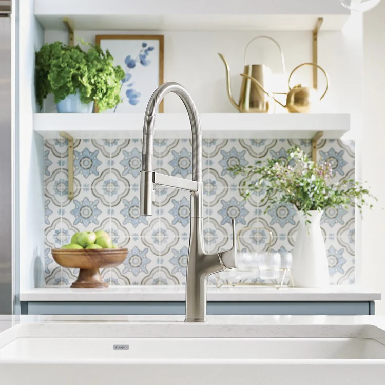 Kitchen Faucet Rivana Semi-Pro 1 Lever CALGreen Stainless Steel Swivel 360 Degree 1 Hole 1.5 Gallons per Minute - Frankwebs