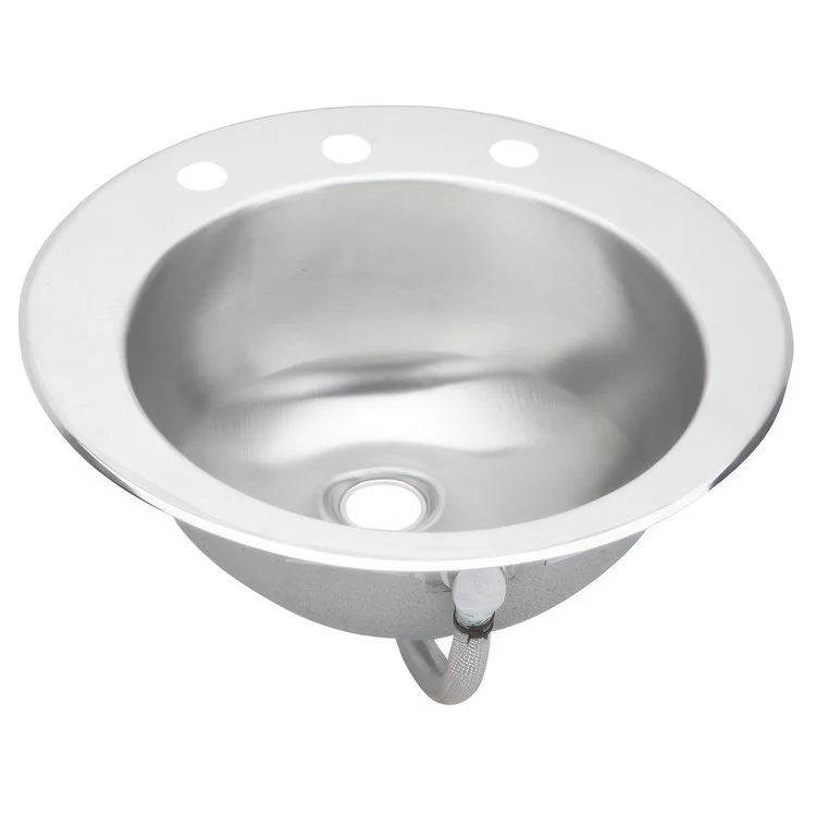 Lavatory Sink Asana 19 x 19 Inch Circle Lustrous Satin LKF296 Overflow Assembly - Frankwebs