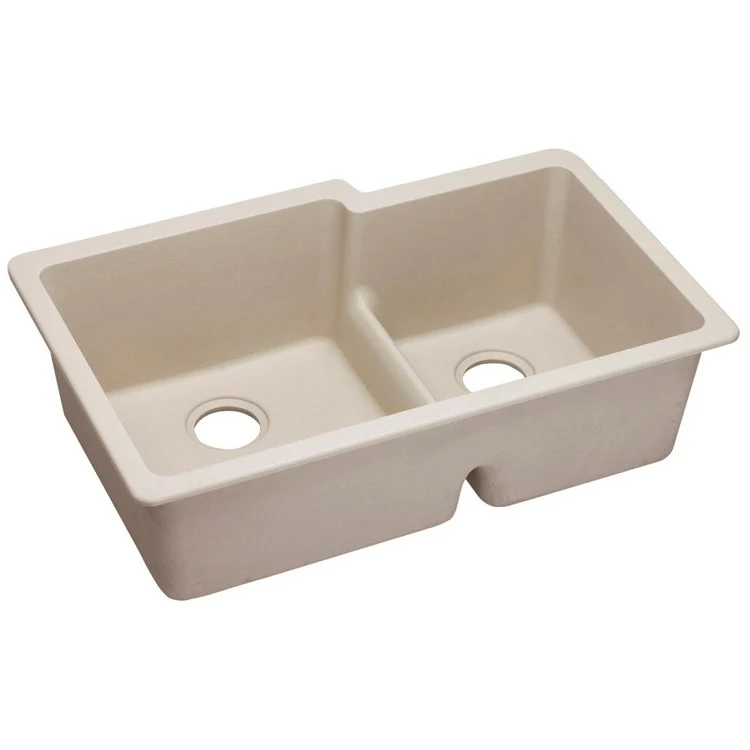 Kitchen Sink Quartz Classic 33 x 20.5 Inch Double Bowl Offset 60/40 with Aqua Divide Greystone Undermount - Frankwebs