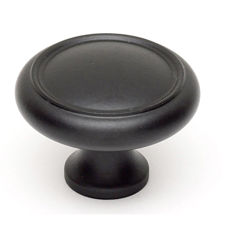 Knob V Collection Round Matte Black Brass 1-1/2 Inch 1 Inch 11/16 Inch - Frankwebs