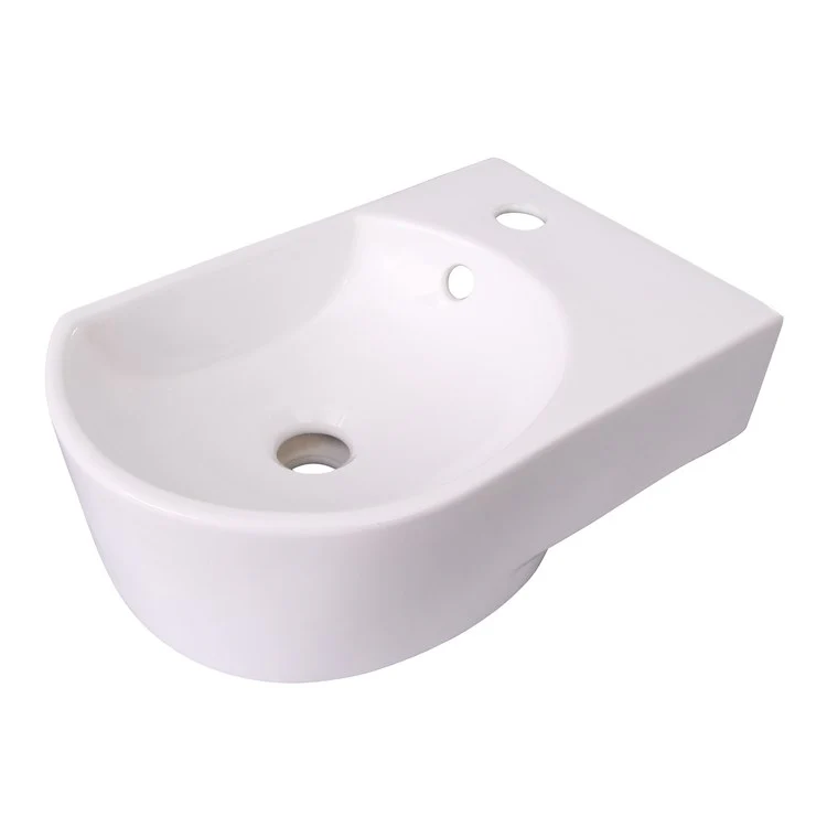 Lavatory Sink Ambia Wall Hung Left 16 Inch Circle White - Frankwebs