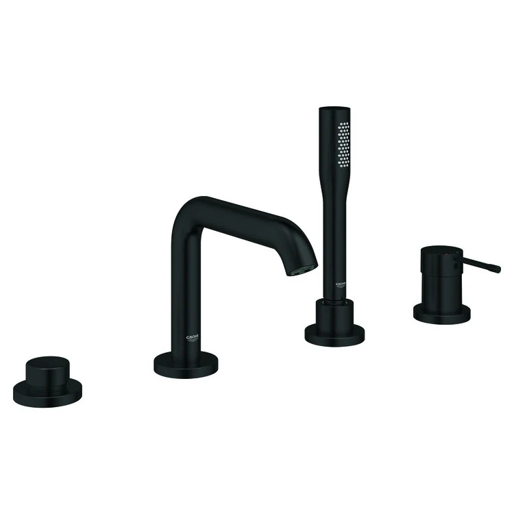 Roman Tub Filler Essence Widespread 1 Lever Rigid Matte Black 4 Hole - Frankwebs