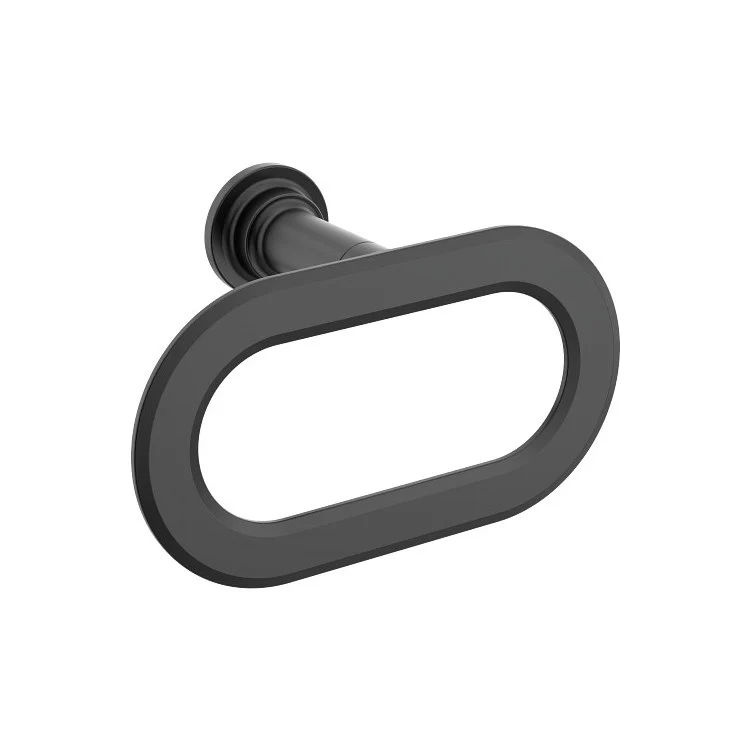 Towel Ring Greenfield 8 x 5 Inch Matte Black Zinc - Frankwebs