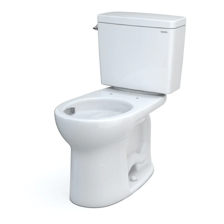 Toilet Drake 2 Pieces Universal Height Cotton Round Front ADA 30-1/8 Inch 1.28 Gallons per Flush Left Hand Chrome Less Seat - Frankwebs