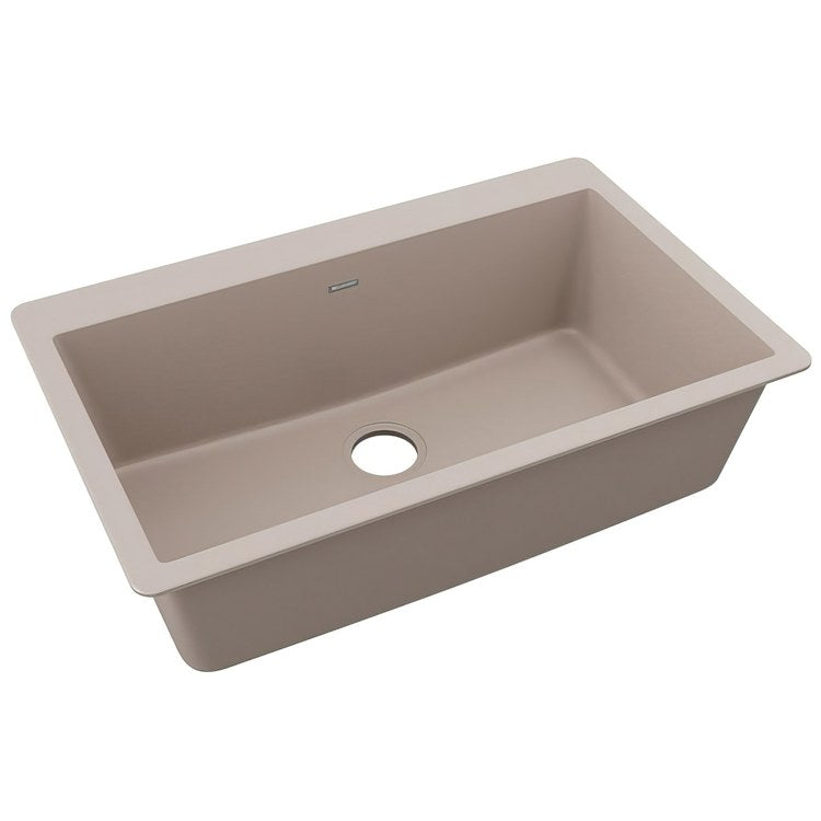 Kitchen Sink Quartz Classic 33 x 21 Inch Single Bowl Greystone Drop-In - Frankwebs