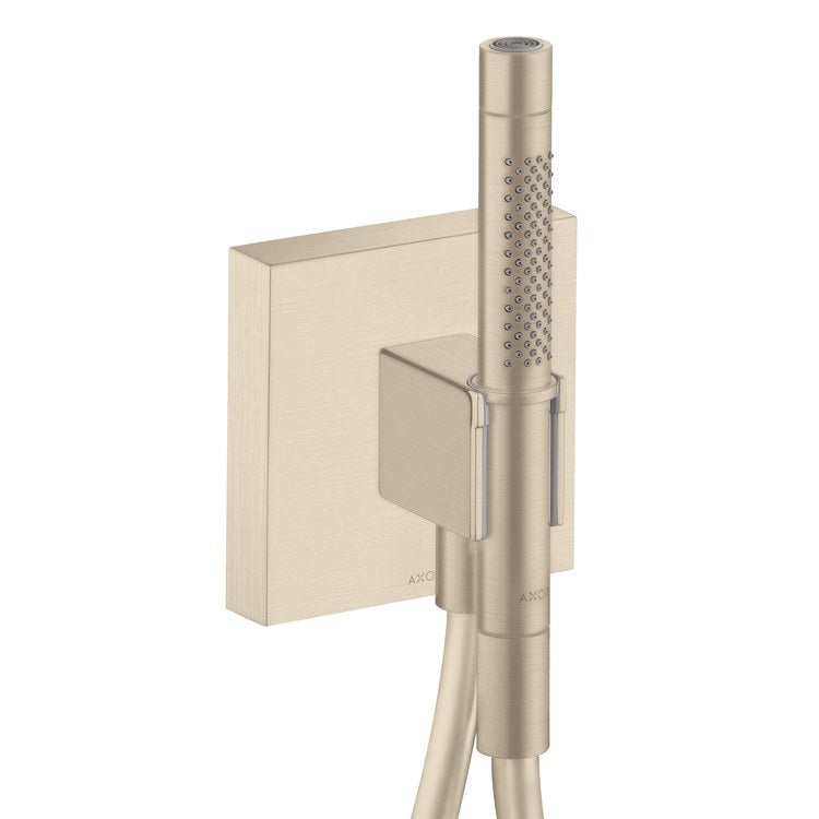 Handshower Holder Starck Organic Wall Mount with Outlet Handshower & Hose Brushed Nickel Brass WaterSense - Frankwebs