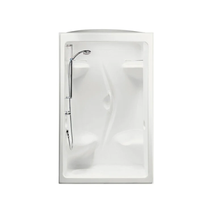 Shower Stamina Rectangular 3 Pieces White 51 x 51 x 85-1/4 Inch Acrylic Left Seat Center Drain 51 Inch - Frankwebs