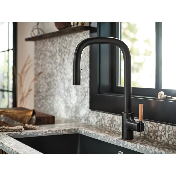Kitchen Faucet Tenon 1 Lever ADA Matte Black High Arc 1 Hole Motion Control 1.5 Gallons per Minute - Frankwebs