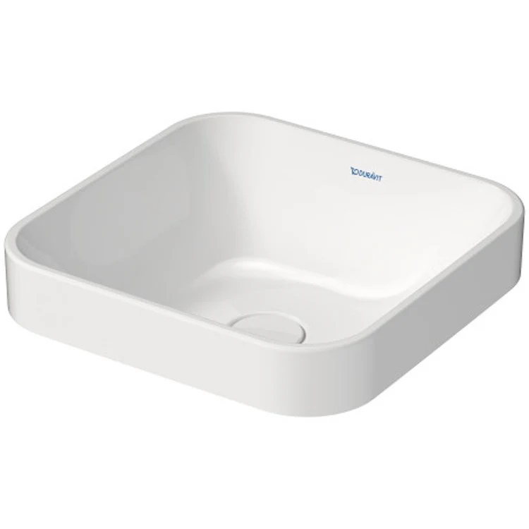 Lavatory Sink Happy D.2 Plus Above Counter less Overflow 15-3/4 x 15-3/4 Inch Square White/Anthracite Matte - Frankwebs