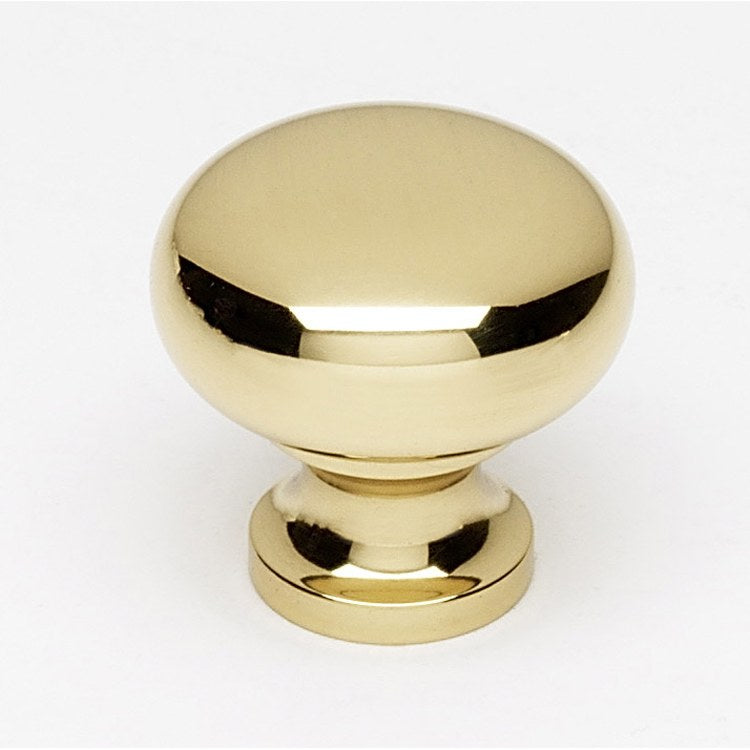 Knob IV Collection Round Unlacquered Brass Brass 7/8 Inch 7/8 Inch 3/4 Inch - Frankwebs