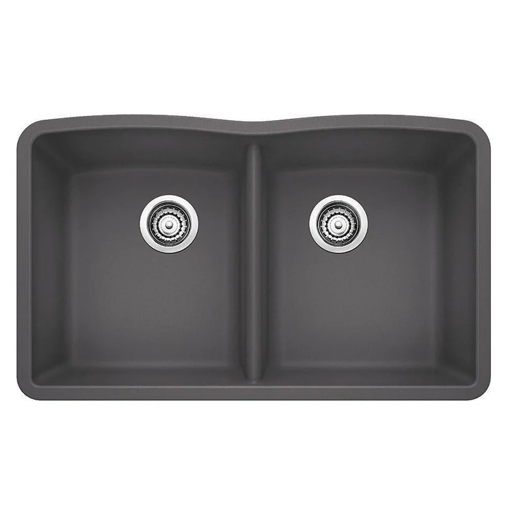 Kitchen Sink Diamond 32 x 19 Inch Double Bowl Equal Double Bowl Coal Black Undermount - Frankwebs