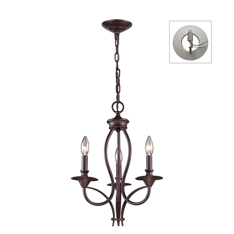 Medford Three-Light Chandelier with Recessed Light Kit - Frankwebs