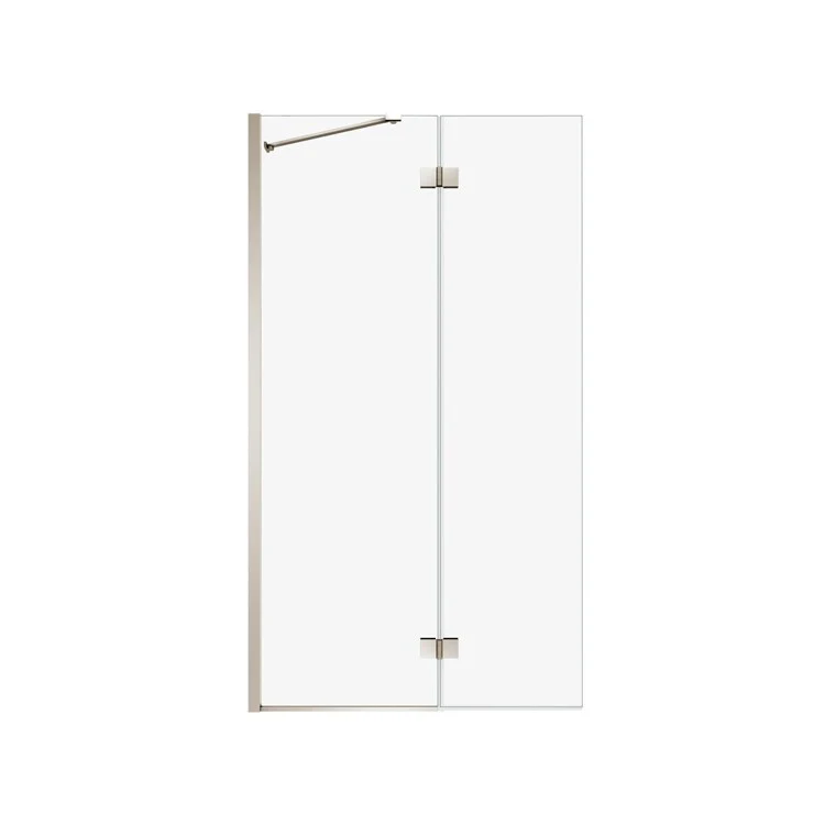 Shower Door Edge Duo 42L x 75H Inch Brushed Nickel Clear 5/16 Inch 41 to 42x75 Inch - Frankwebs
