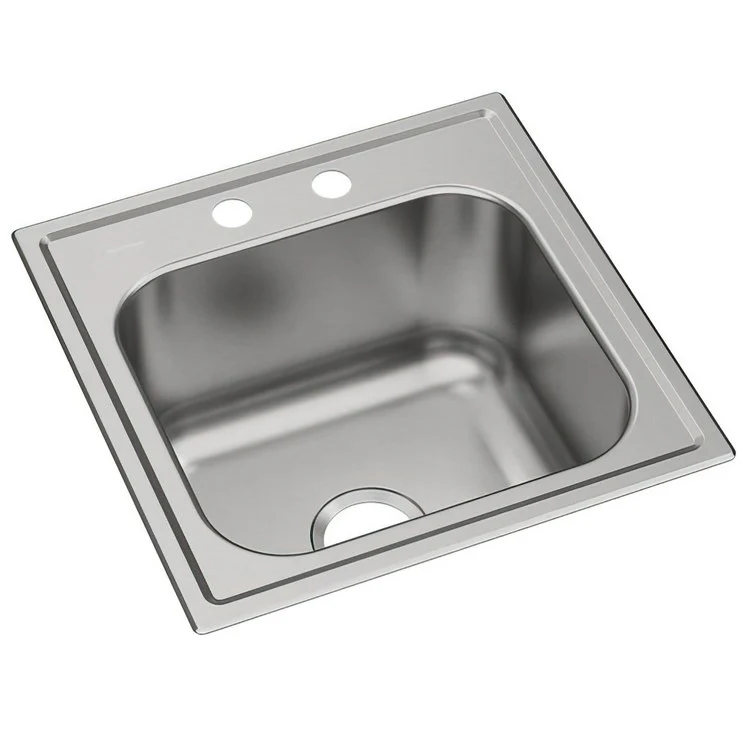 Kitchen Sink Dayton 20 x 20 Inch Single Bowl Laundry 2 Hole Premium Highlighted Satin Drop-In - Frankwebs
