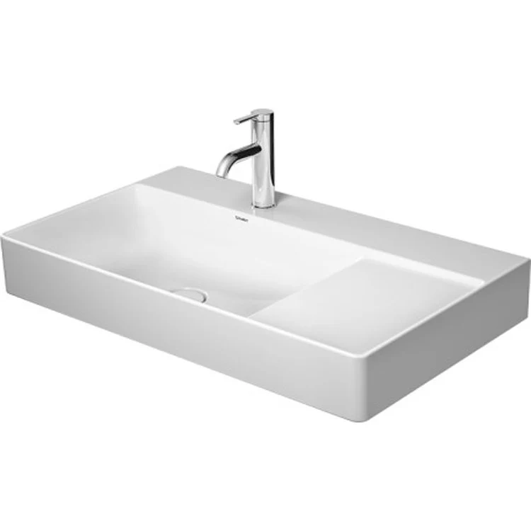 Lavatory Sink DuraSquare Ground Left less Overflow 18-1/2 x 31-1/2 Inch 7-7/8 Inch Spread Rectangle White 3 Hole - Frankwebs