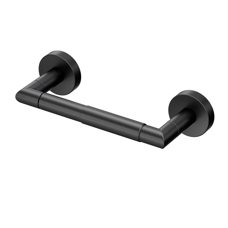 Toilet Paper Holder Glam Double Post Matte Black Metal Wall Mount - Frankwebs