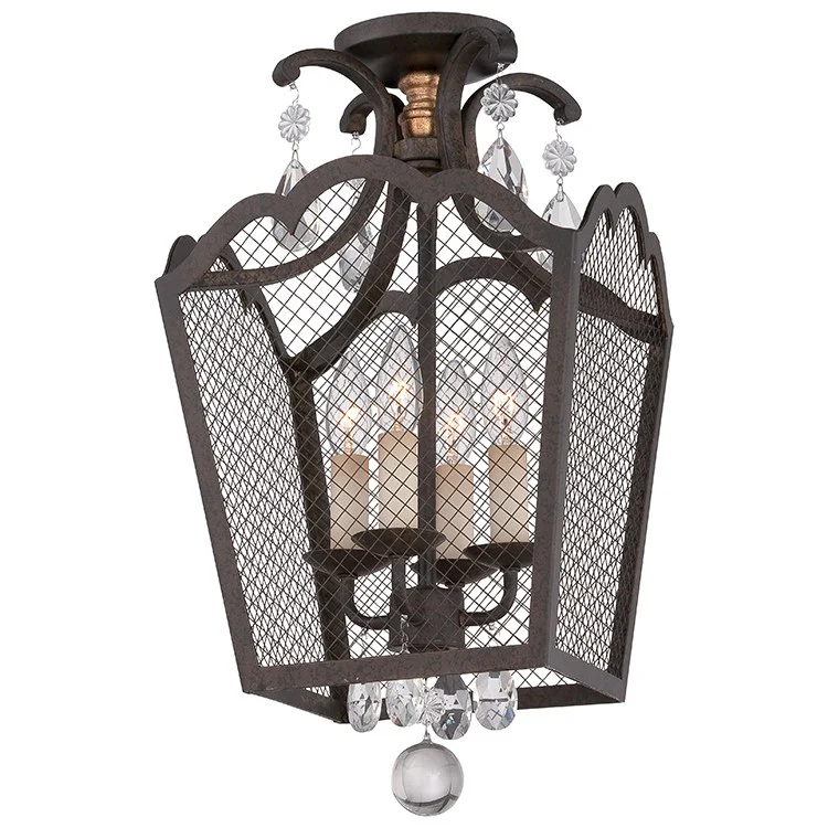 Cortona Four-Light Convertible Semi-Flush Mount Ceiling Fixture/Pendant - Frankwebs