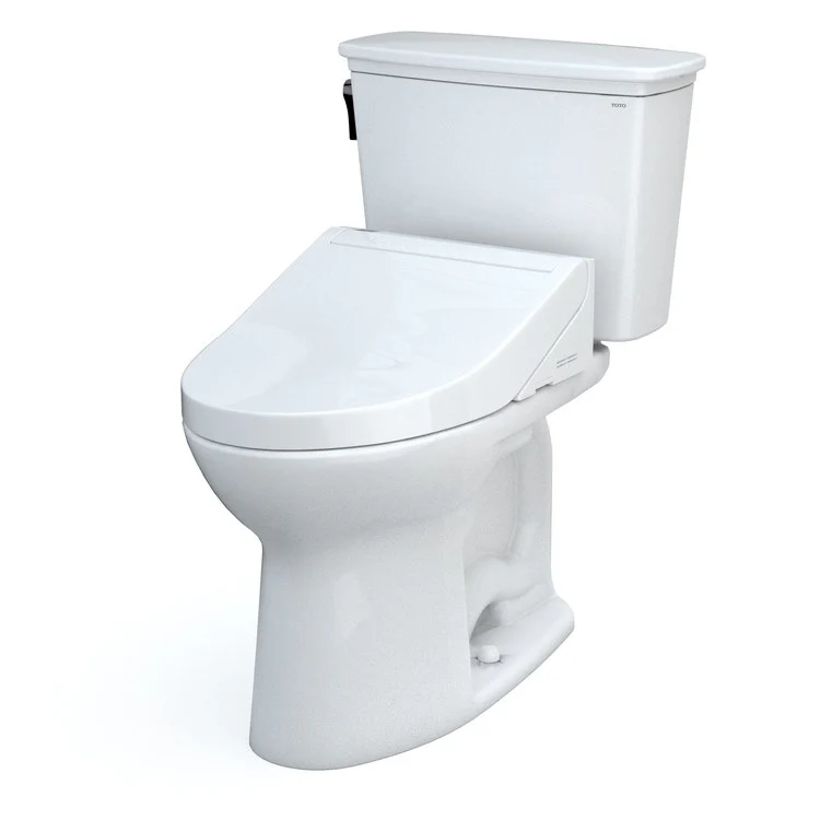 Toilet Drake 2 Pieces Universal Height Cotton Elongated ADA 30-11/16 Inch 1.28 Gallons per Flush Left Hand Chrome Washlet+ C5 - Frankwebs