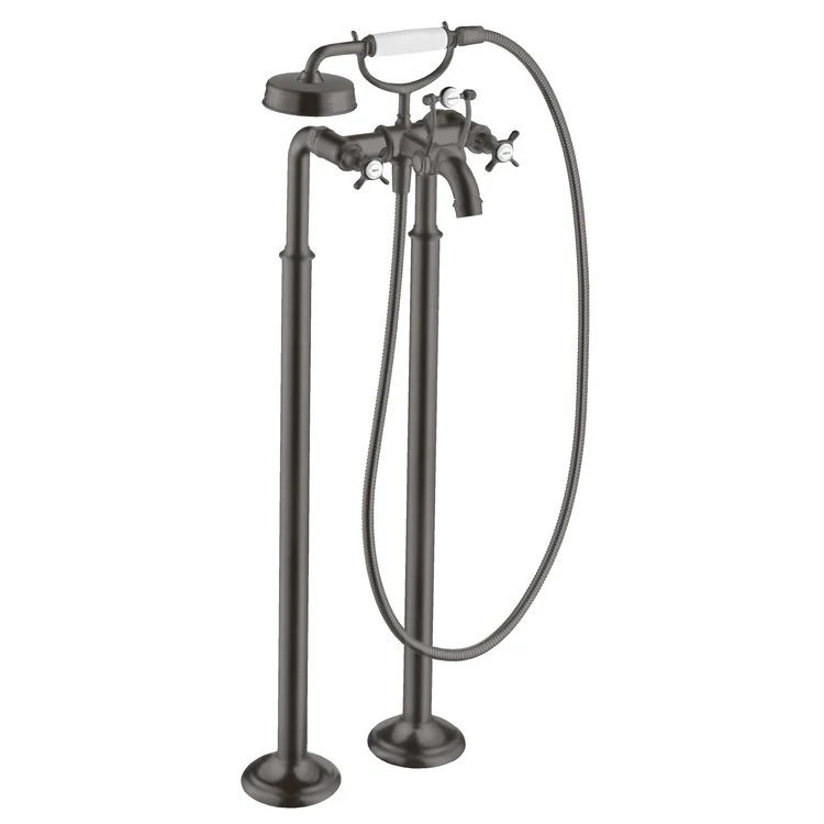 Tub Filler Trim Montreux Freestanding with Handshower 2 Cross Brushed Black Chrome WaterSense 4.76 Gallons per Minute - Frankwebs