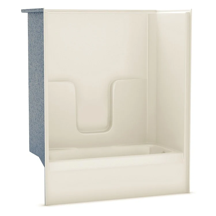 Tub and Shower Module 60 x 31-1/2 x 72 Inch AcrylX Right Drain Bone - Frankwebs