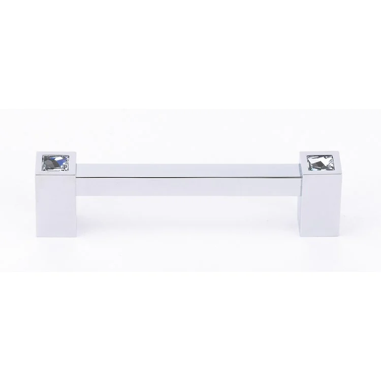 Pull Contemporary II Crystal Square Crystal Handle Polished Nickel Brass 4 Inch 4-5/8 Inch 1-1/4 Inch - Frankwebs