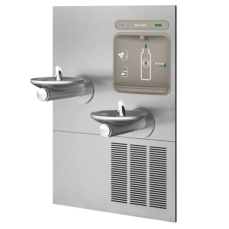 EZH2O Bottle Filling Station with Bi-Level Integral Refrigerated SwirlFlo Fountain/Filter - Frankwebs