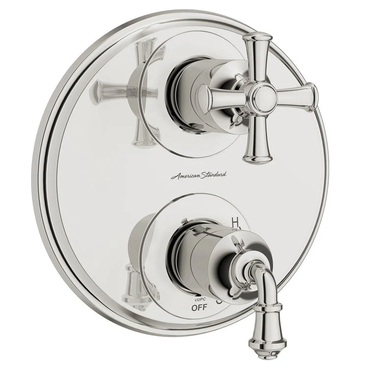 Delancey Two-Handle Integrated Shower Diverter Trim Only with Cross Handles - Chrome - Frankwebs