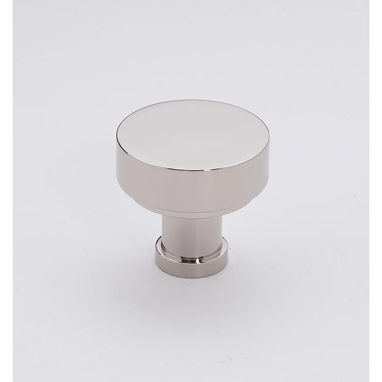 Knob Moderne Round Polished Chrome Brass 1-1/8 Inch 1-1/8 Inch 9/16 Inch - Frankwebs
