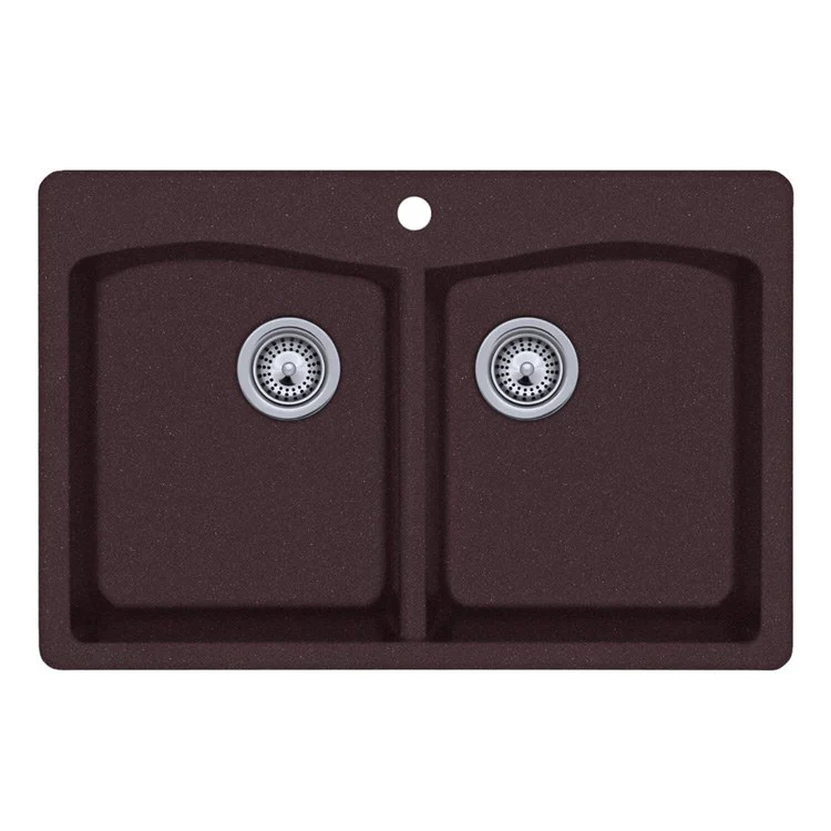 Kitchen Sink 33 x 22 Inch Double Bowl 1 Hole Granito Drop in - Frankwebs