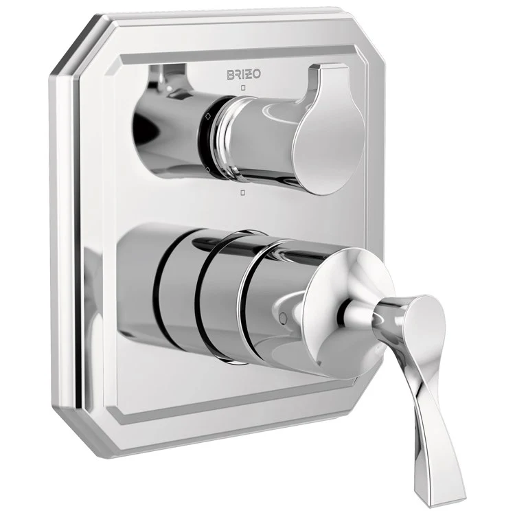 Pressure Balance Valve Trim Virage with Integrated 6 Function Diverter 2 Lever Brilliance Brushed Nickel ADA - Frankwebs
