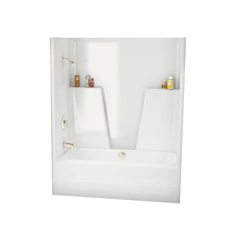 Tub and Shower Module 60 x 34 x 73-3/4 Inch Fiberglass Center White - Frankwebs