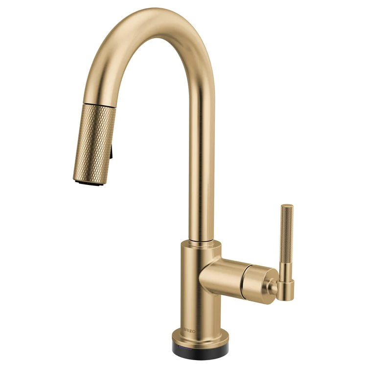 Prep Faucet Litze Smarttouch 1 Knurled Handle ADA Matte Black/Brilliance Luxe Gold Pull Down Dual Function Arc 360 DEG Swivel 1.8 Gallons per Minute - Frankwebs