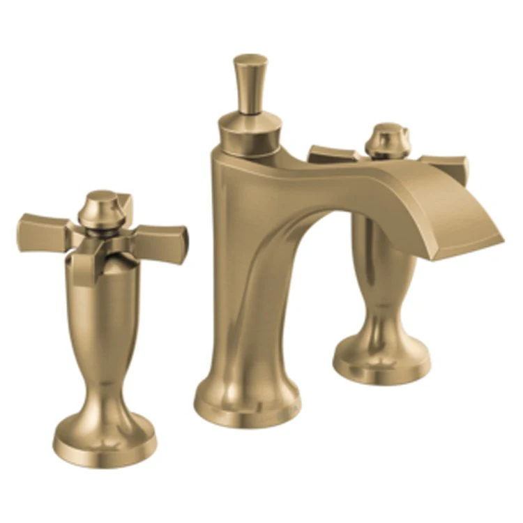 Lavatory Faucet Dorval Widespread 4-16 Inch Spread 2 Cross ADA WaterSense Brilliance Champagne Bronze 1.2 Gallons per Minute - Frankwebs