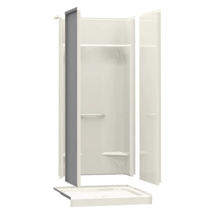 Shower Module KDS 3636 35-7/8 x 36 x 76 Inch AcrylX Biscuit 4 Pieces Less Seat - Frankwebs