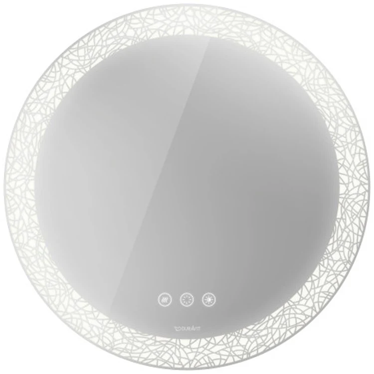Mirror Happy D.2 Plus 27-1/2 x 27-1/2 Inch White Organic Pattern with Lighting Circle - Frankwebs
