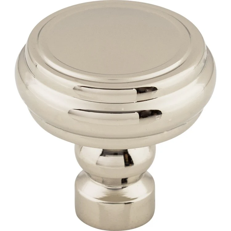 Knob Devon Brixton Rimmed Round Polished Nickel Zinc Alloy 1-1/4 Inch - Frankwebs