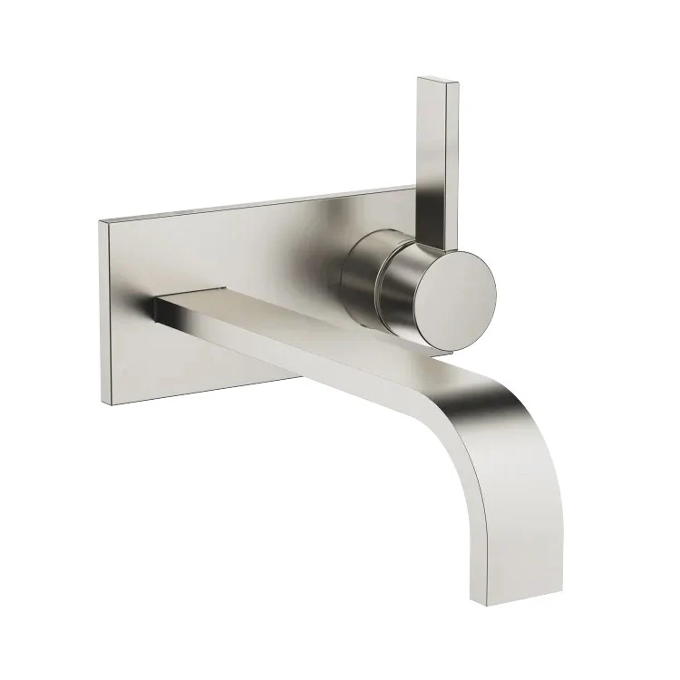 MEM Wall-Mount Single Handle Lavatory Faucet without Drain - Brushed Platinum - Frankwebs
